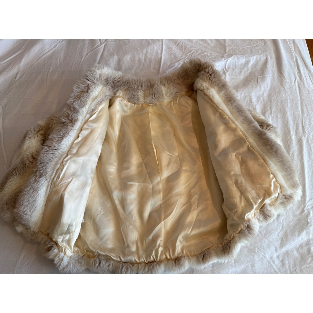 Vintage 1960's Country Pacer Faux Fur Coat Cream Tan Made in USA Oversized Plush - Picture 10 of 10
